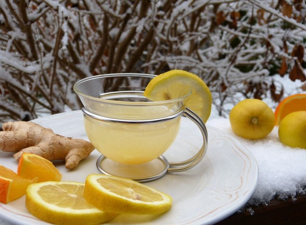 te med citron baserat på ingefära för styrka